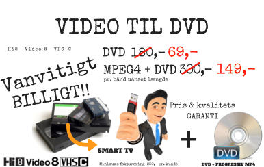 Blog Id qui et pariatur, in, culpa magna ex ea aute ipsum voluptate tempor proident cupidatat nostrud.  180,-69,-  149,- Hi8   Video 8   VHS-C VIDEO TIL DVD DVD MPEG4 + DVD Minimums fakturering  250,- pr. kunde Vanvitigt BILLIGT!! + Pris & kvalitets GARANTI 300,- pr. bnd uanset lngde SMART TV DVD + PROGRESSIV MP4